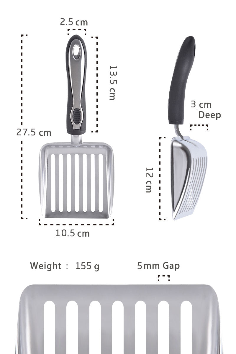 Stainless Steel Litter Scoop - cool-kitty-cat-litter